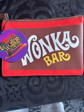 ROMWE Kids Red/Brown/Yellow Wonka Bar Zip Pouch